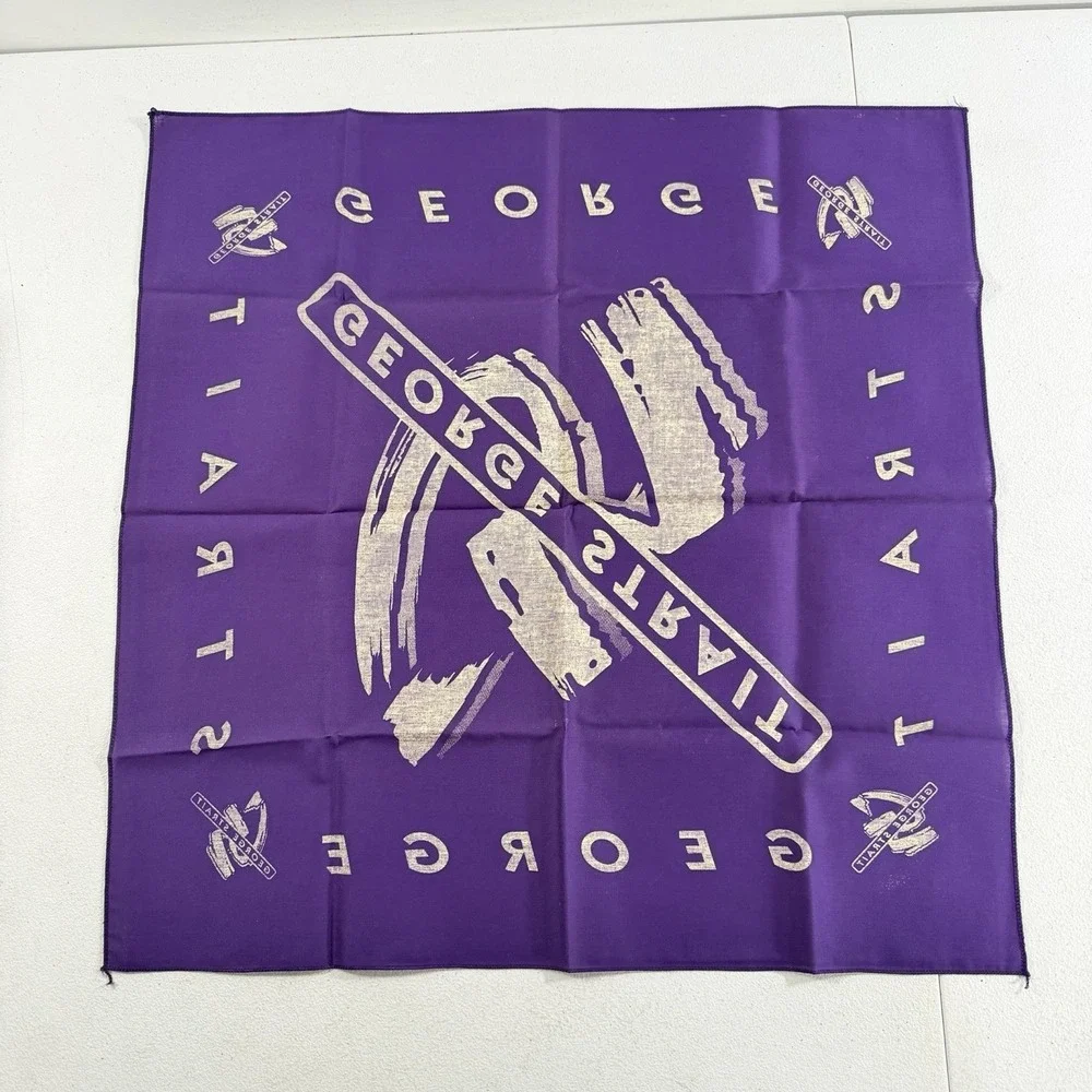 Vintage George Strait Country Music Purple Bandana Scarf 21